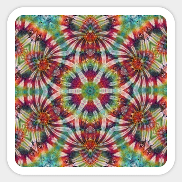 Psychedelic Kaleidoscopic Multi-Color Mandala Number 4 Sticker by SpotterArt